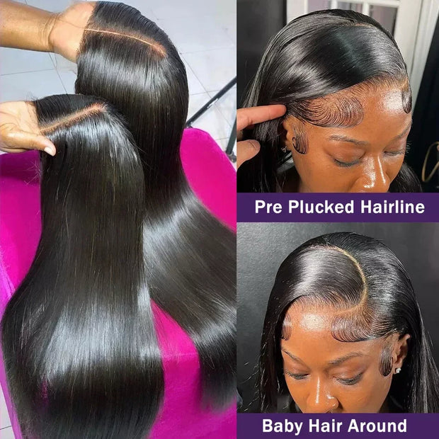 Transparent Straight Human Hair Wigs