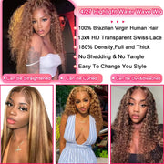 Honey Deep Wave Lace Frontal Wigs