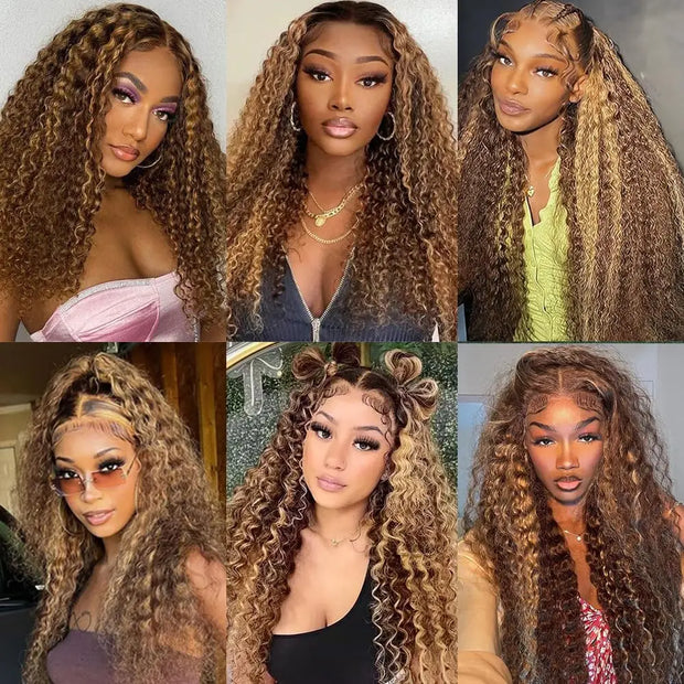 Honey Deep Wave Lace Frontal Wigs