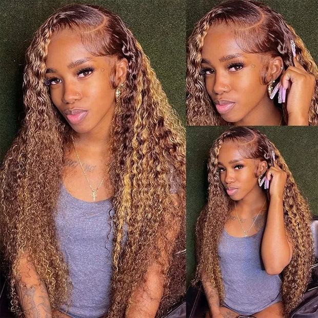 Honey Deep Wave Lace Frontal Wigs