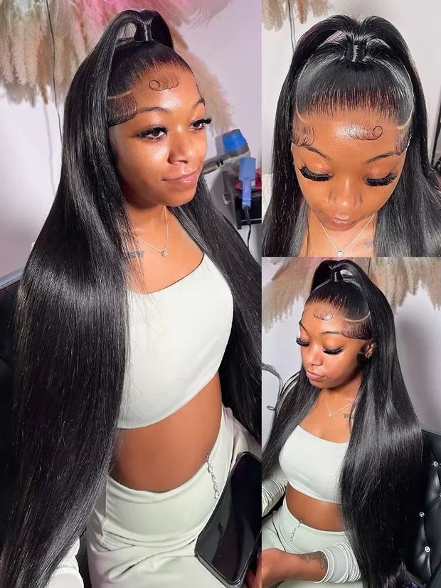 Straight HD Lace Front Human Hair Glueless Wigs