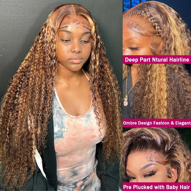 Honey Deep Wave Lace Frontal Wigs