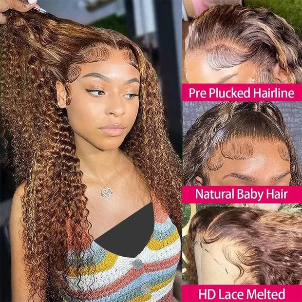 Honey Deep Wave Lace Frontal Wigs